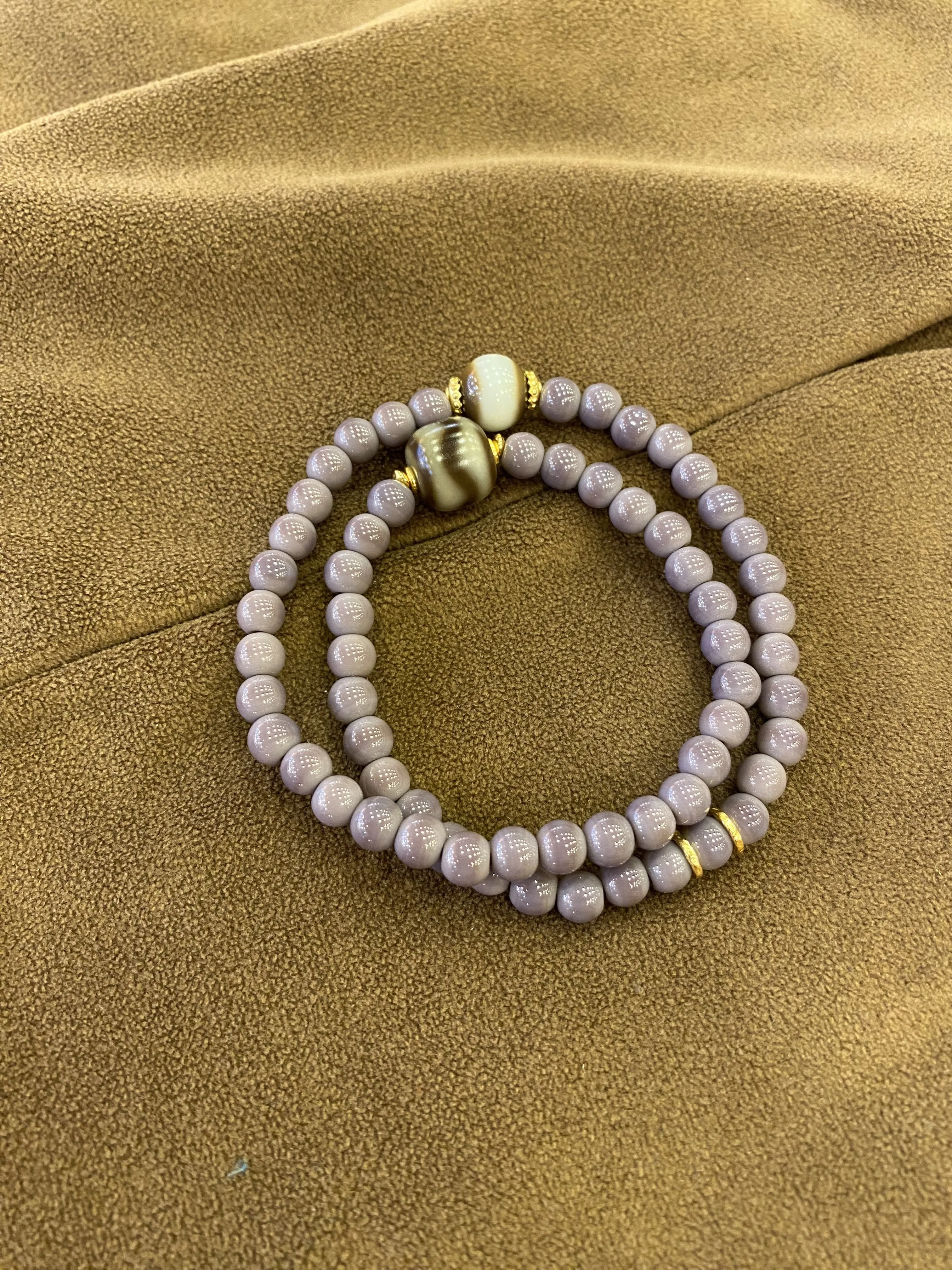 

Lavender Bodhi Root & Agate Double-Layer Bracelet