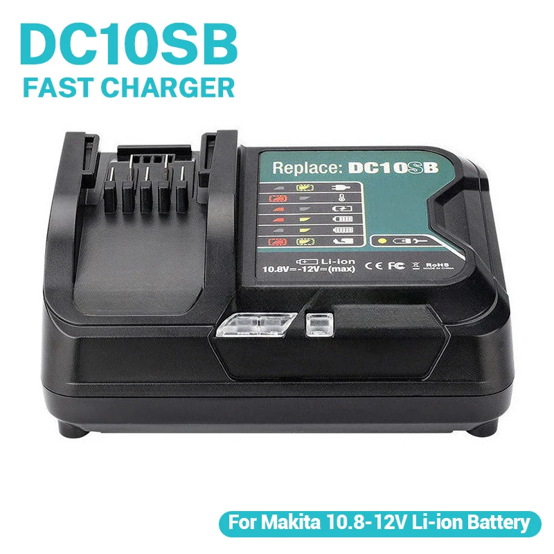 

DC10SB Fast Lithium Battery Charger for Makita DC10WD / DC10WC / BL1015 / BL1016 / BL1021B / BL1041B 10.8V 12V LED Charger