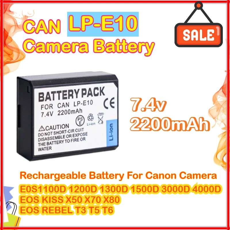 2200Mah LP-E10 Lp E… - image