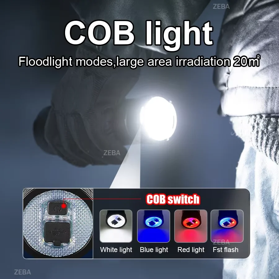 2026年型-超高輝度ledダブルヘッド懐中電灯-防水-充電式-ズーム機能付き-作業灯-スポットライト-フラッドライト-ランタン
