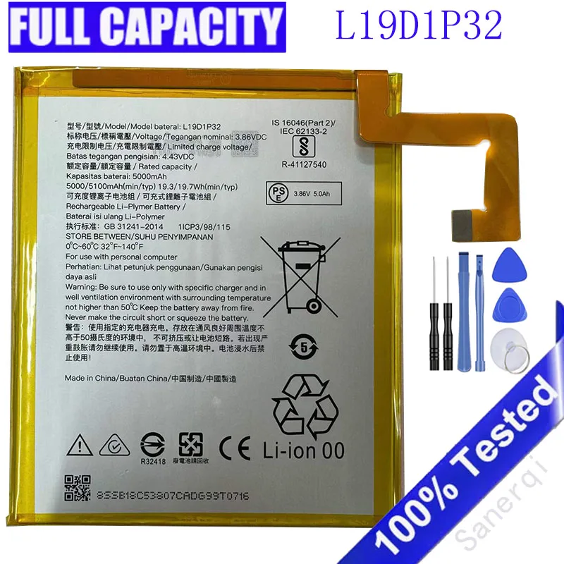 

L19D1P32 L18D1P32 Battery For Lenovo Tab M10 TB-X505X X505L X505F TB-X605L TB-X605F TB-X605M Batteries Bateria + Tools