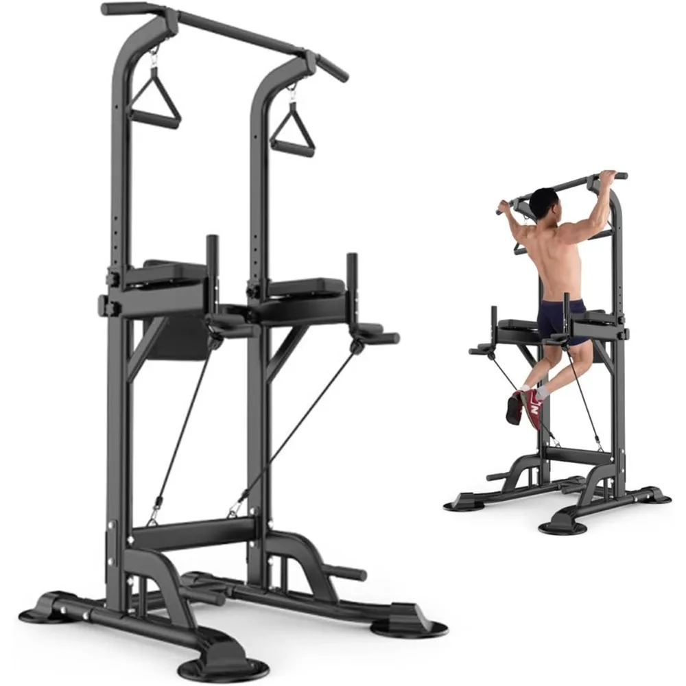 

Power Tower Pull Up & Dip Station Multi-Function Home Strength Training Fitness Workout Station Height Adjustable