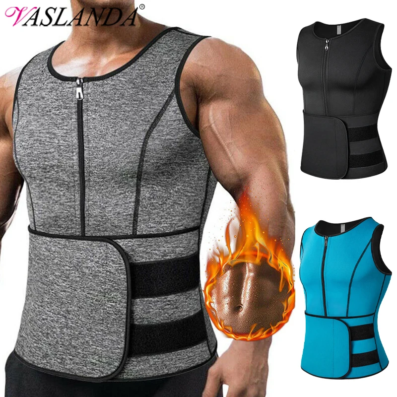 Mężczyźni neoprenowy Sauna Sweat, kamizelka gorset Waist Trainer gorset nadający kształt Zipper odchudzanie Tank Top Fat Burner trening odchudzanie Shapewear