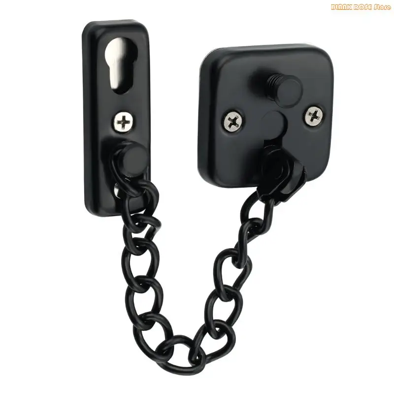 Door Security Chain Lock Steel Spring Pressure Fastener With Adjustable Opening Control for Apartment Entry, Bedroom Privacy