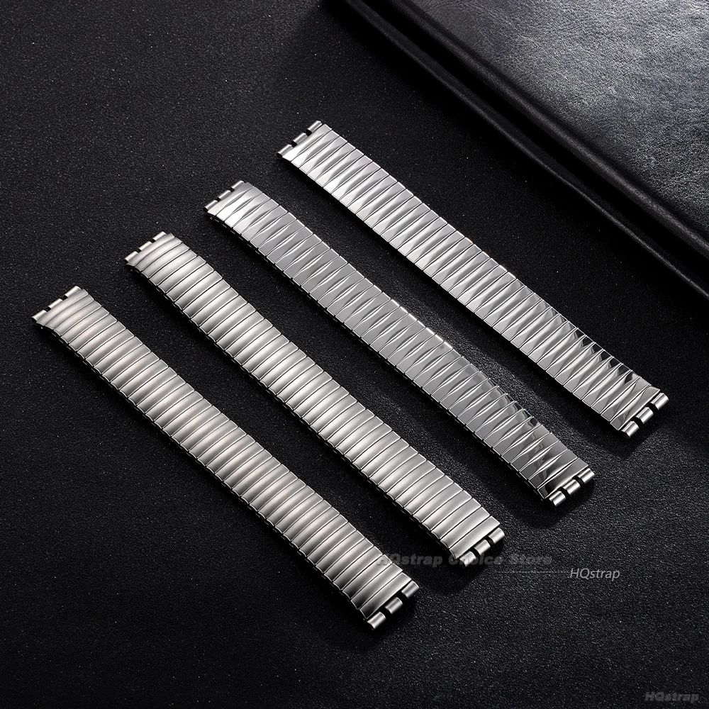 ステンレス鋼弾性ストレッチストラップ見本マットポリッシュバンド金属拡張ストラップリストバンド 17 ミリメートル 20 ミリメートル時計アクセサリー