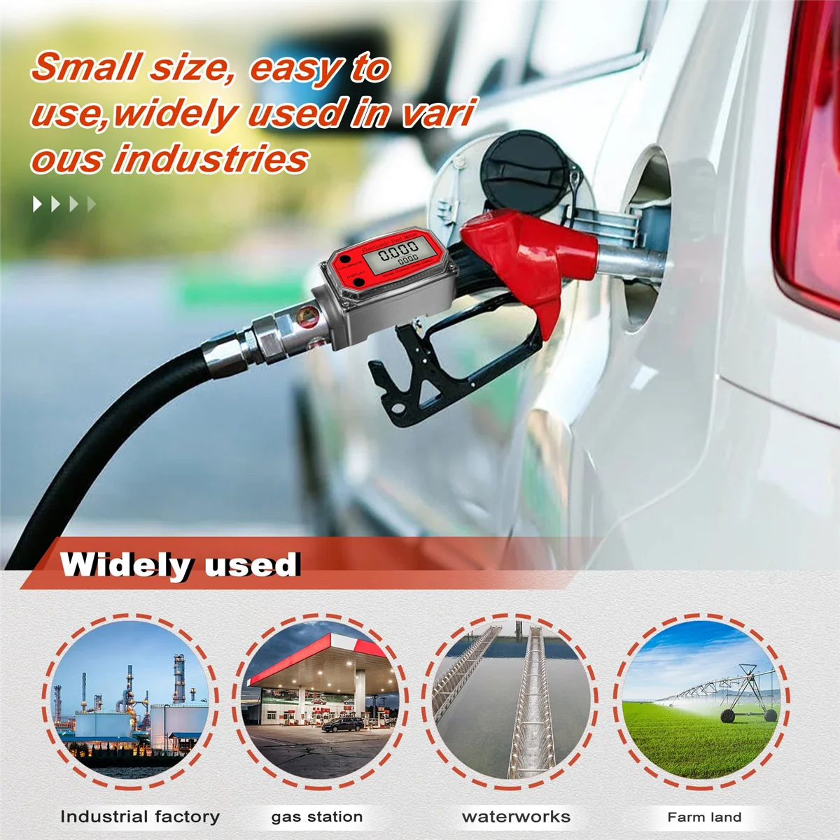 Quality 1 Inch Digital Turbine Flowmeter Digital LCD Display with NPT Counter Fuel Flowmeter for Measuring Engine Oil
