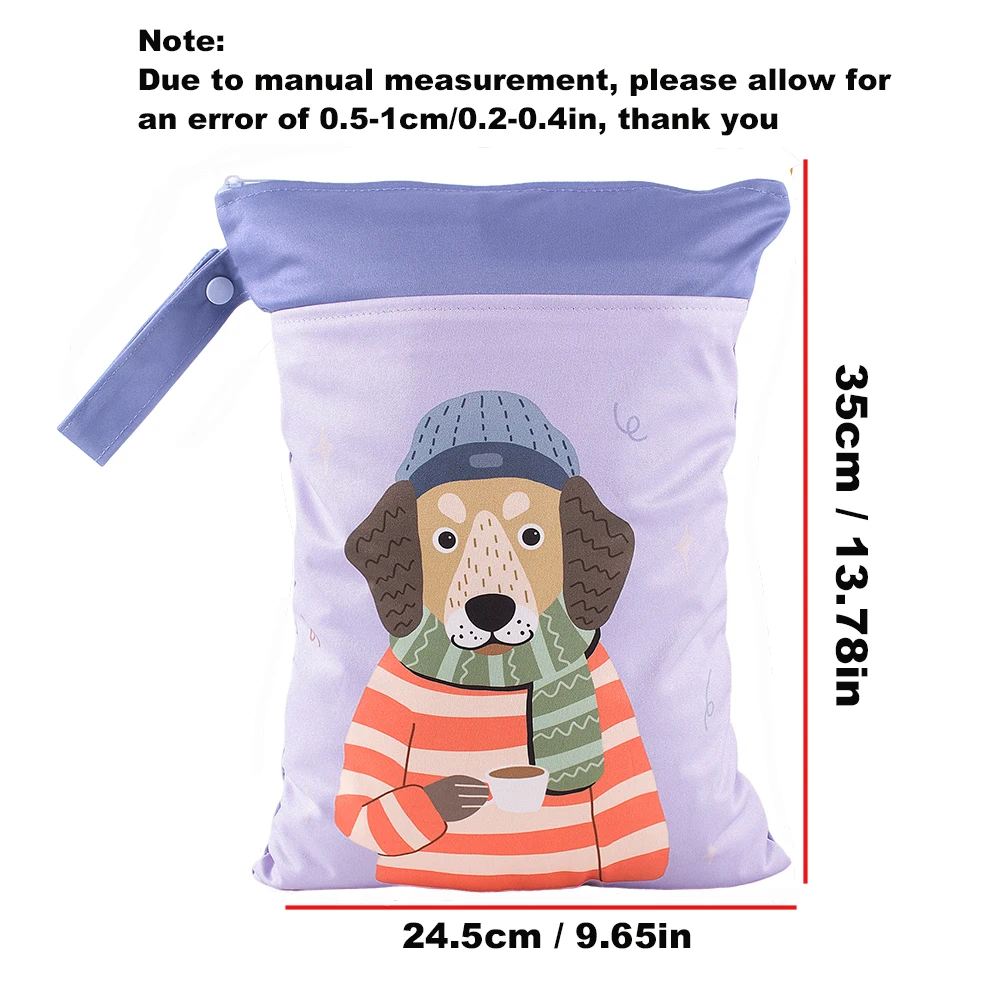 Wet Dry Bag with Two Zippered Baby Diaper Nappy Bag Waterproof Reusable Washable Mommy Bag for Swimsuits Gym Travel