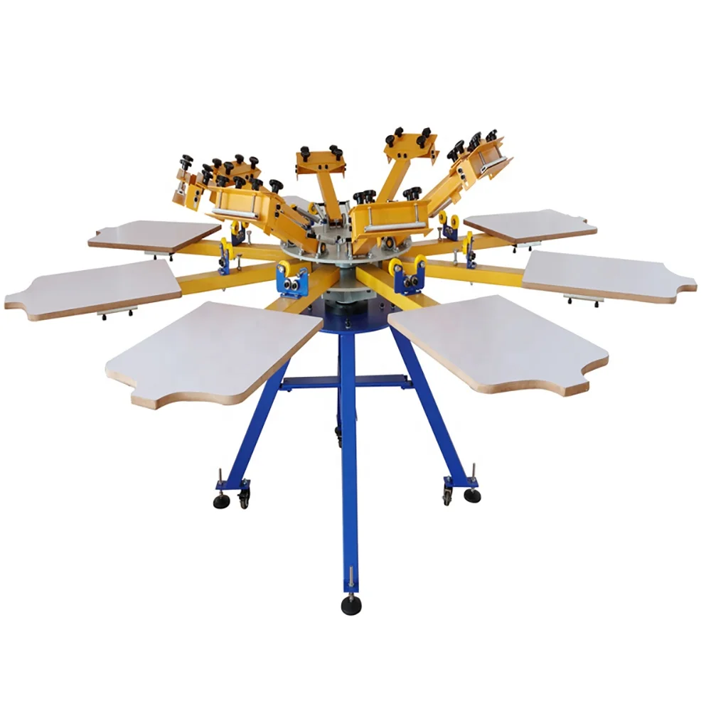 

DGRUIDA NS808-ESU 8 Color 8 Station t Shirt Fabric Textile Garment Manual Screen Printing Machine