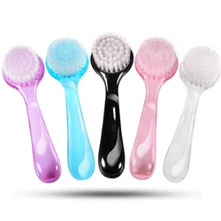 Brosse à ongles en plastique, brosse à ongles douce pour enlever la poussière, pinceaux de maquillage, pour Nail Art, poussière, tête ronde, poudre, brosse propre avec capuchon, pédicure, 3 pièces