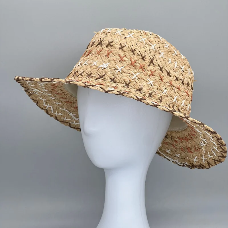 

2023 New Japanese Raffia Hat Women's Summer Pastoral Woven Straw Hats Breathable Flat Top Big Eaves Sunshade Sun Cap шапка