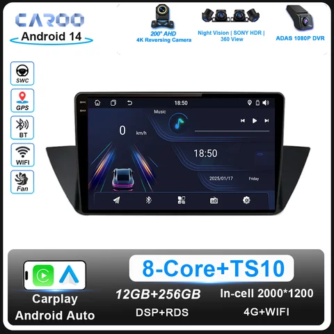 자동차 DVD 안드로이드 멀티미디어 플레이어 BMW X1 E84 2009 -2012 자동차 라디오 GPS 네비게이션 4G Carplay WIFI 헤드 유닛 2DIN 블루투스