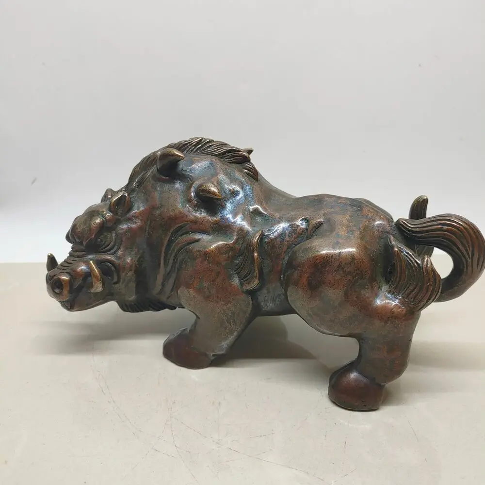 copper sculpture a animal wild boar statue