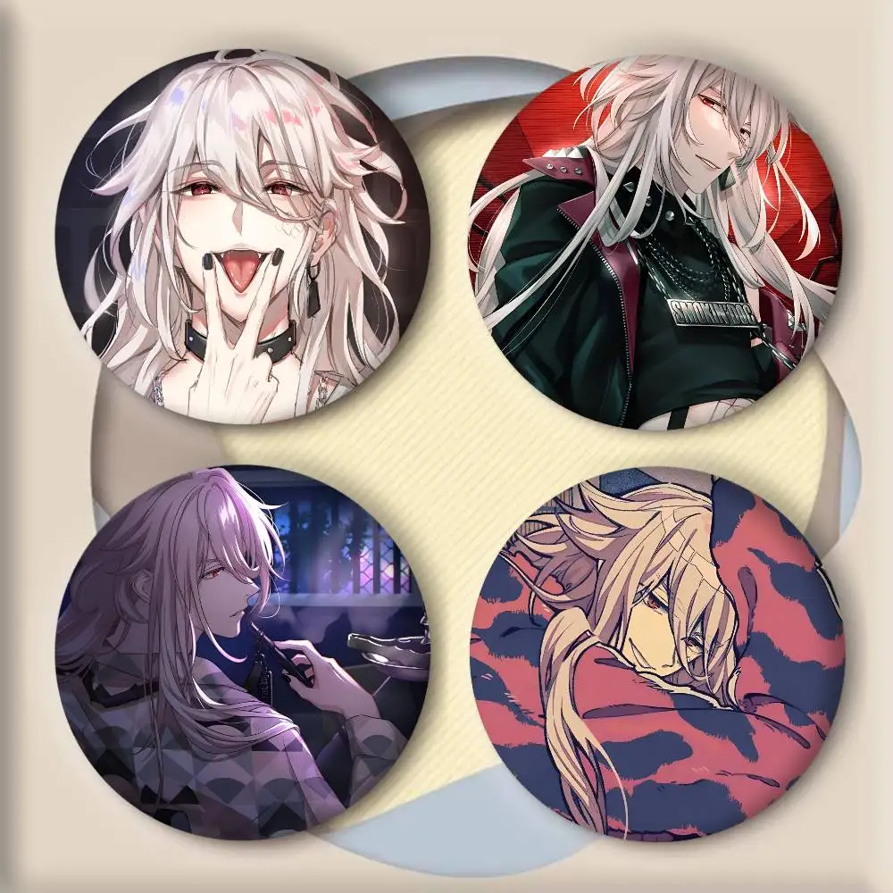 Game Anime P-Paradox Live Kaida Shion Manga Abzeichen Runde Kunstbrosche Kleidung Rucksack Accessoires Reversnadel Laserh