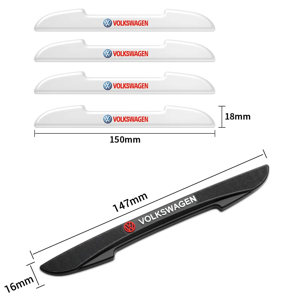 Tiras de goma anticolisión para parachoques de coche, pegatina protectora de puerta, accesorios para Volkswagen, POLO, passat, 4 piezas, color