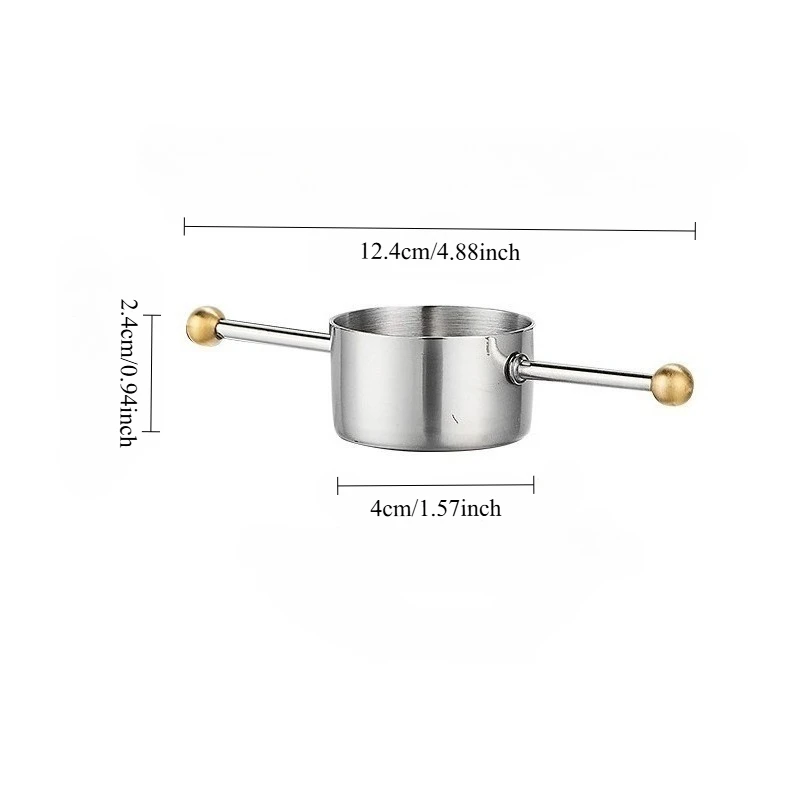 1pc 304 Stainless Steel Double Bead Measuring Cup Whiskey Measuring Device Cocktail Ounce Cup Bartender Mixing Utensil 30ml