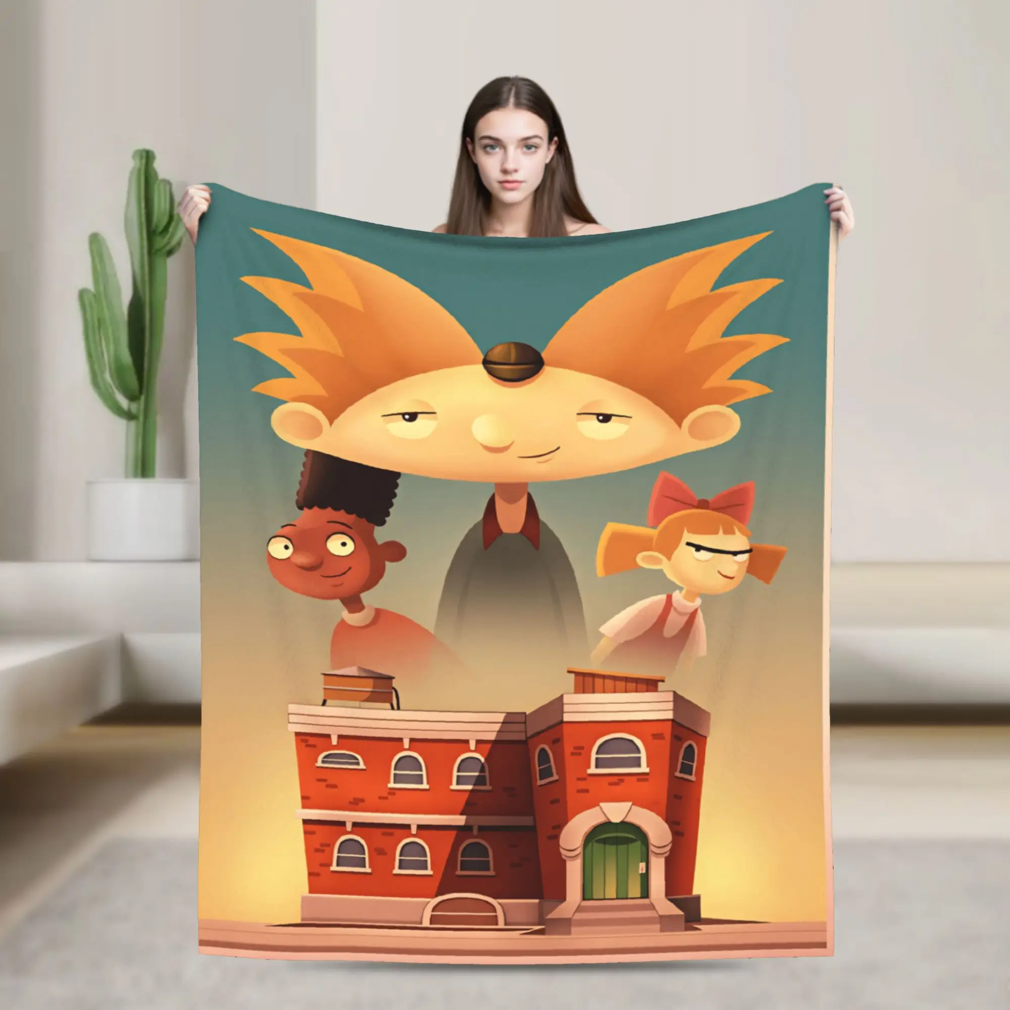 H-Hey ArnoldS Blanket Quality Cozy  Bedding Throws Winter Plane Travel Living Room Funny Bedspread