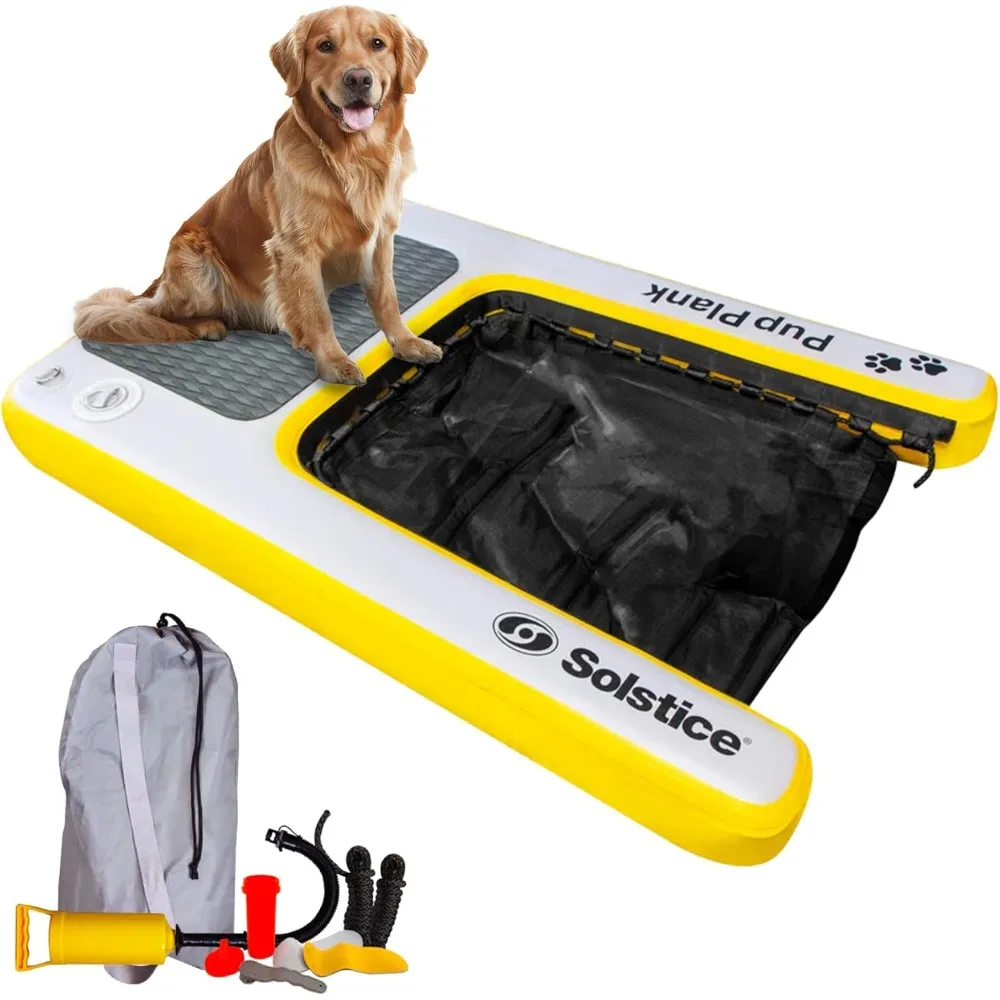 SOLSTICE Inflatable Pup Plank, Dog Water Ramp for Boats and Docks, XL, 200 lb Capacity - Floating Platform for Pets for Lake, Ri