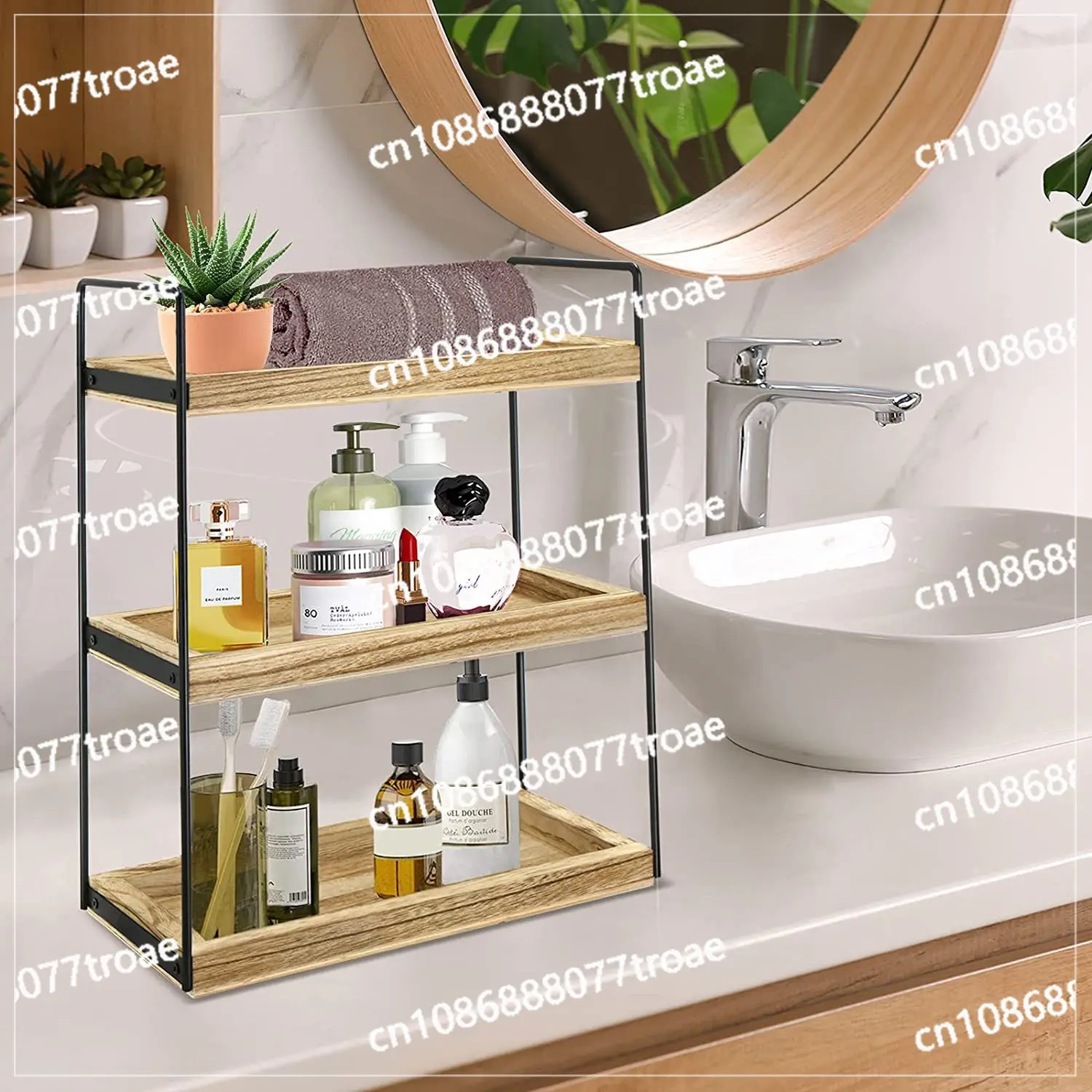 Multi layer storage rack for cosmetics, bathroom, skincare products