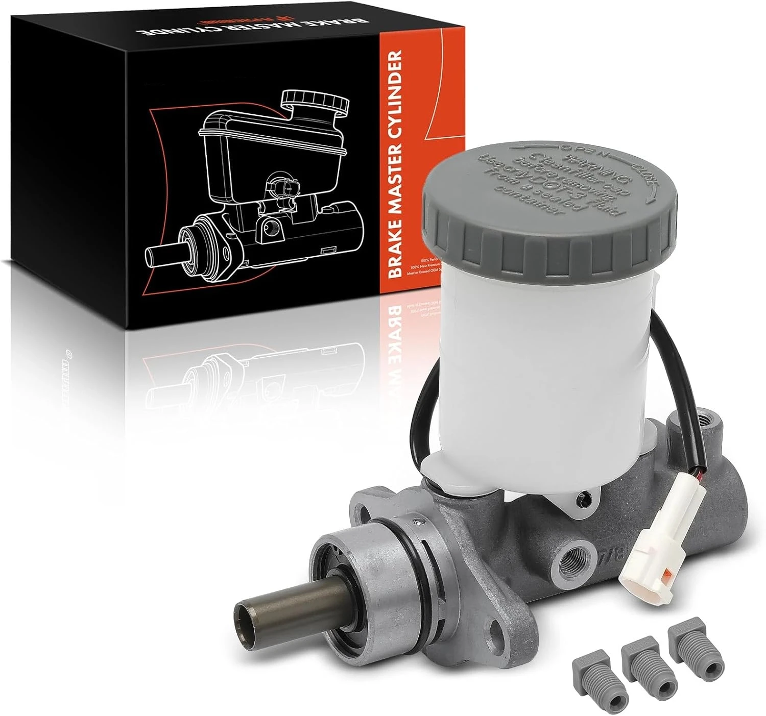 

Brake Master Cylinder with Reservoir and Sensor Chevrolet,Suzuki and Geo Vehicles Tracker,Sidekick,Non-ABS Brakes 91172675