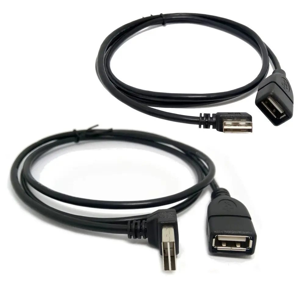 Reversible Design USB 2.0 90 Grad Up/Down, Left, Right angle Male to Female Extension Cable 100 cm USB M/F Cable Adapter