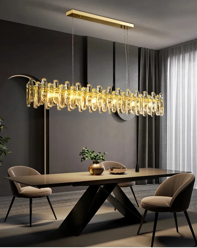 lustre longo led moderno para sala de jantar luxo retangulo lampada de cozinha dourado novo design criativo brilhante iluminacao pendurada 01