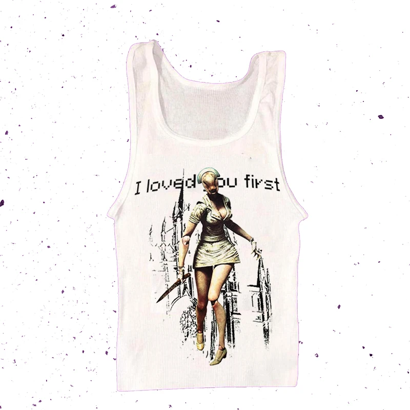 Harajuku Aesthetic Women Clothes shirt Casual Y2K style Crop Tops T-shirt Short Sleevle Sleeveless Tees Gothic Streetwear 2000s