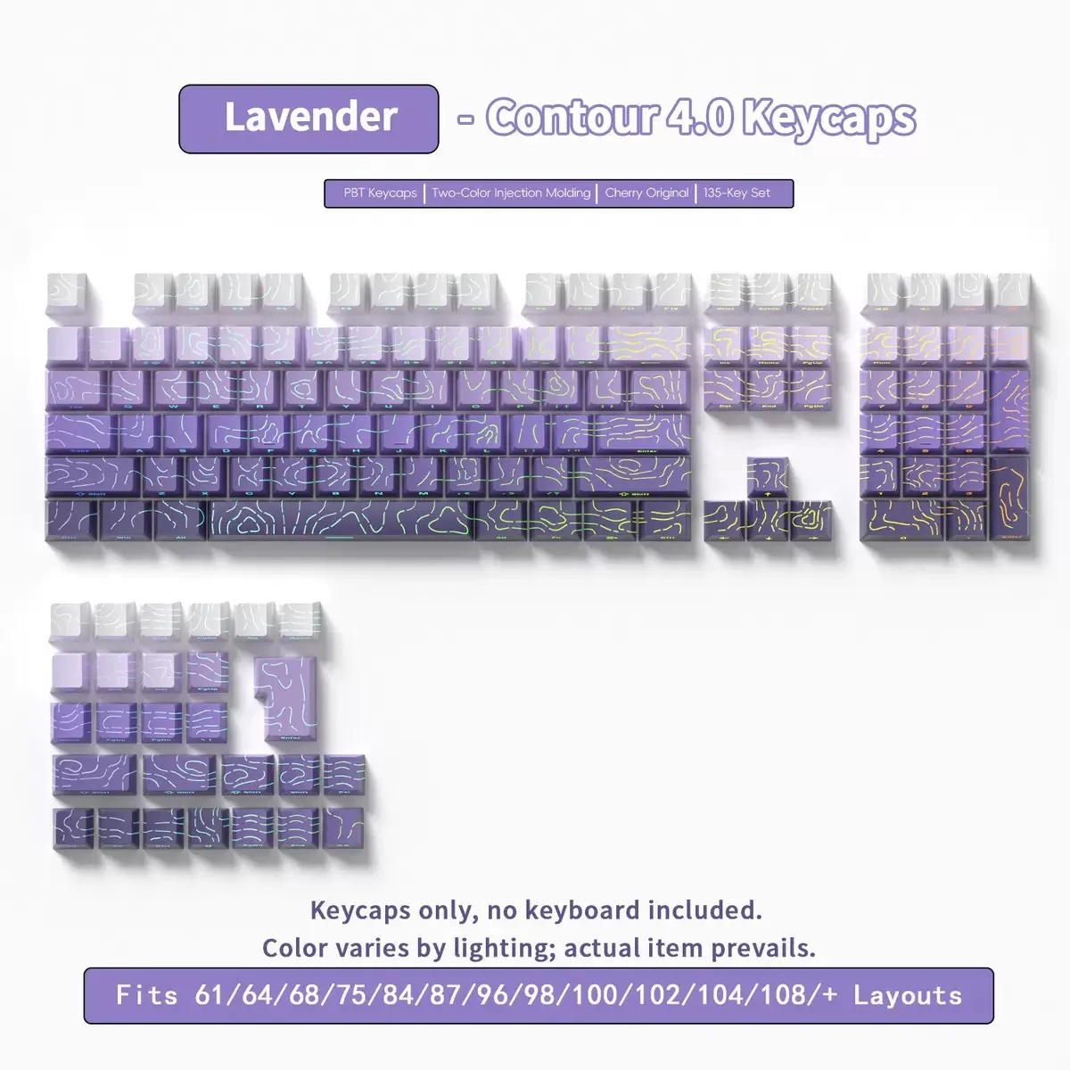 2026 Line Gradient Side Shine Through Keycaps Cherry Profile PBT Custom Keycaps for 60% 65% 75% 96% 98% 100% Mechanical Keyboard