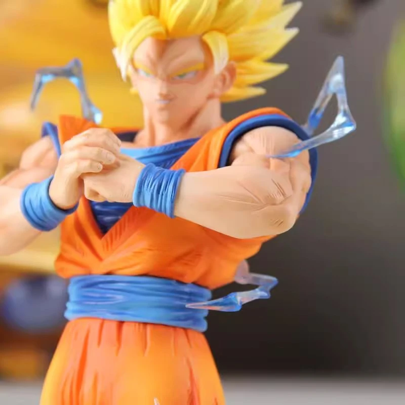 31cm New Dragon Ball Son Goku Animation Peripheral Ornaments Magic Figure Super Saiyan Standing Statue Model Gifts Toys for Kids