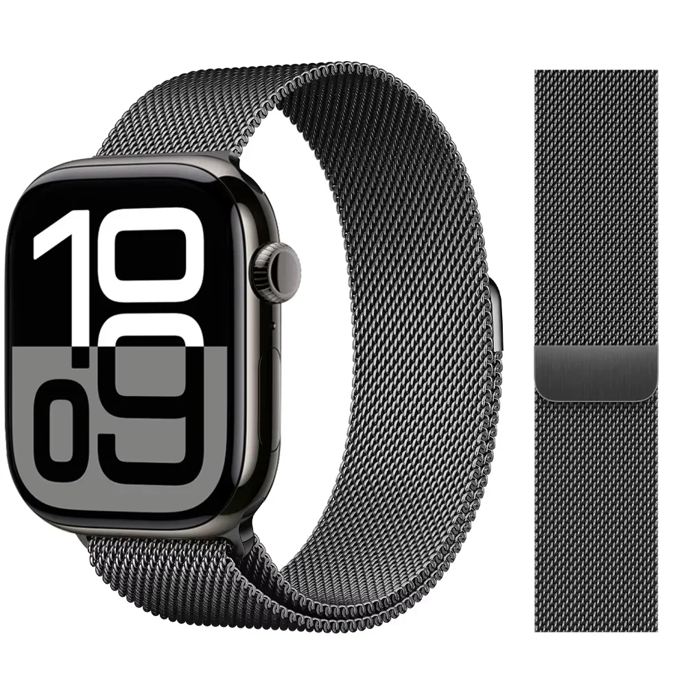 For Apple Watch Milanese Loop Strap 46 42 44 40 45mm Original Metal Correa Bracelet IWatch Series 12 11 10 9 8 SE Ultra 3 4 Band