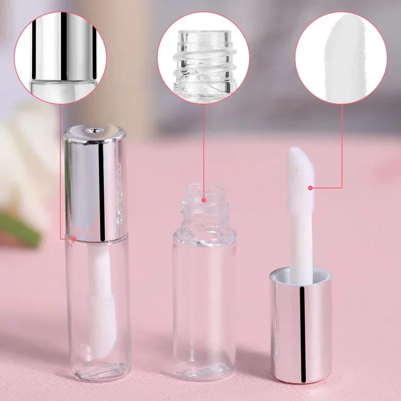 Tubo de brillo de labios transparente, botellas vacías de bálsamo labial, contenedores de muestra para mujeres y niñas, maquillaje DIY, aceite labial, 2 ml, 100 piezas