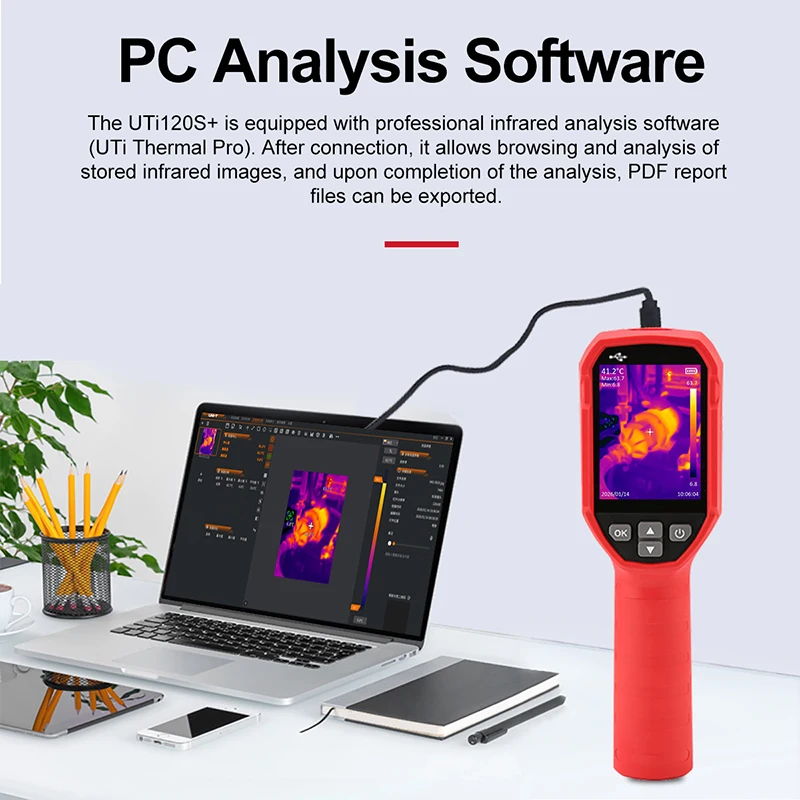 UNI-T UTI120S+ Professional Infrared Thermal Imager -20℃-550℃ 120×90 Pixels Thermal Camera 2X Super Infrared Resolution view 5