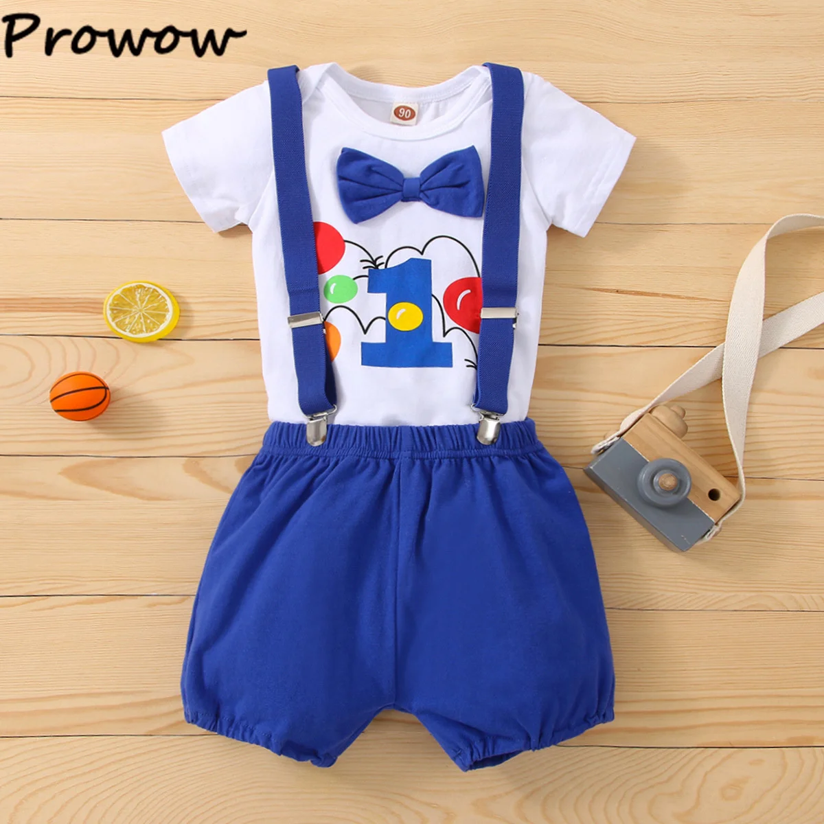 Geburtstagsoutfits für Jungen: Set mit Ballon-Buchstaben "1" Body und Y-Back-Trägerhose, 1. Geburtstag Baby Cake Smash Kleidung – Detail 8