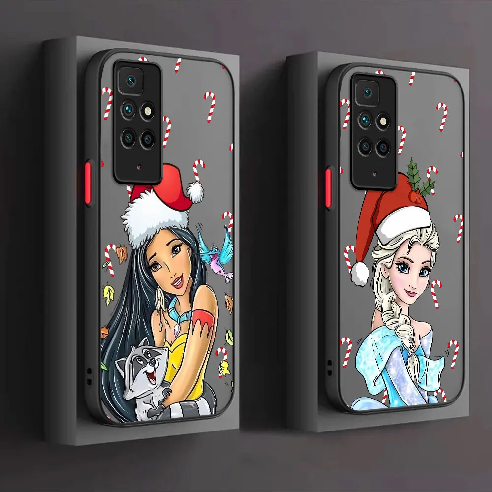 Disney Princess Christmas Phone Case for Xiaomi Redmi A1 Plus 9T 9i 12C 9 9C 10 12 5G 10A 9A 13C A2 K40 Pro 10C Matte Cover