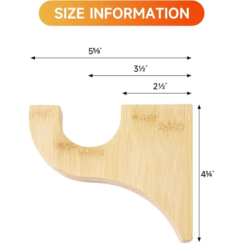 ABCA-4 Pack Wooden Curtain Rod Brackets, Multipurpose Curtain Rod Holders For Hanging Drapes, For Bathroom, Bedroom