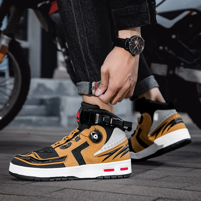 Motorcycle Tactical Boots Off-road Motorcycle Riding Off-road Casual Men's Shoes Windproof and Calf Height Shoes Protectiveshoes