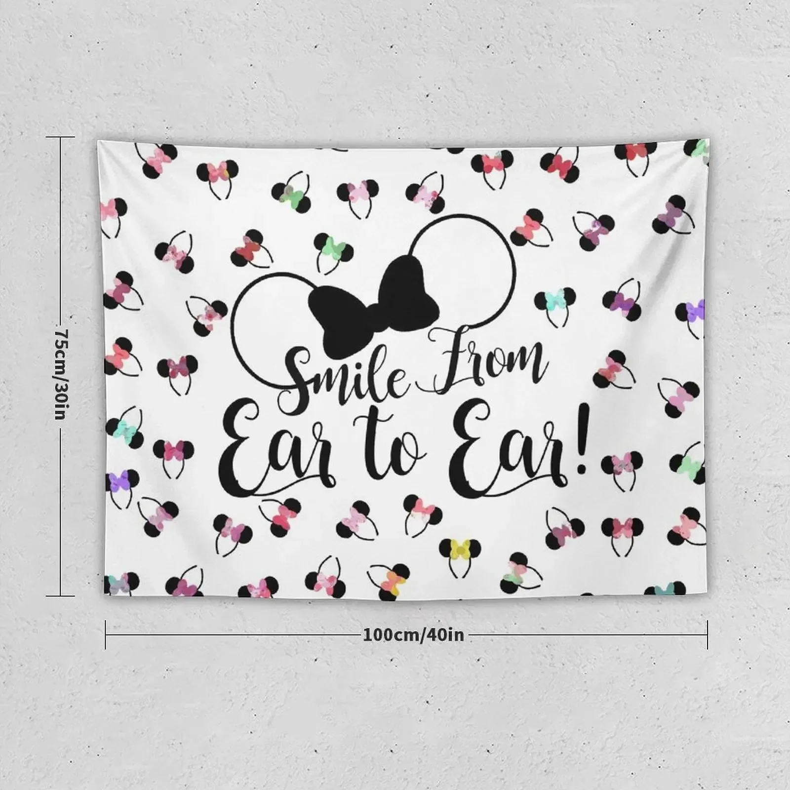 Smile from ear to ear - bow ears Tapestry Home Decorating On The Wall Home Decorations Tapestry