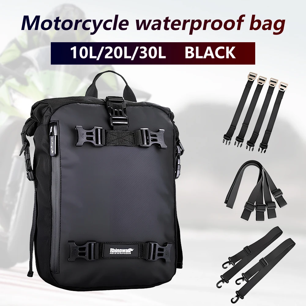 

Black Back Motor Backpack 10L Waterproof Bag 30L 20L Side Trunks for Moto Black Motorcycle Rear Luggage Accessories Equipments