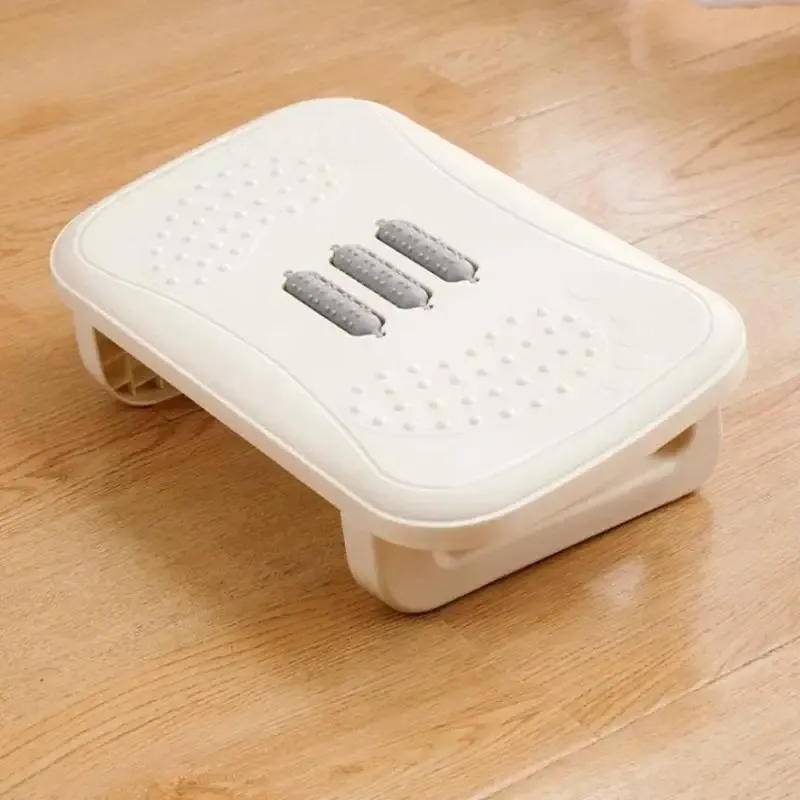  Adjustable Under-Desk Foot Support with Built-In Massage Rollers for Enhanced Home and Office Comfort