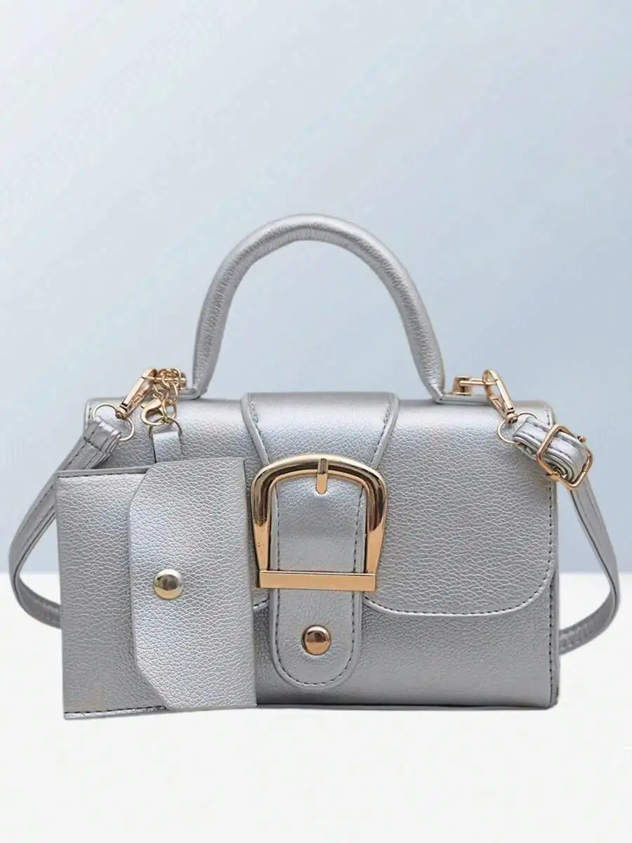 حقيبة كتف نسائية من جلد البولي يوريثان بإبزيم رفرف حقيبة كروس حقيبة يد عصرية رائعة وأنيقة مناسبة للاستخدام اليومي #1