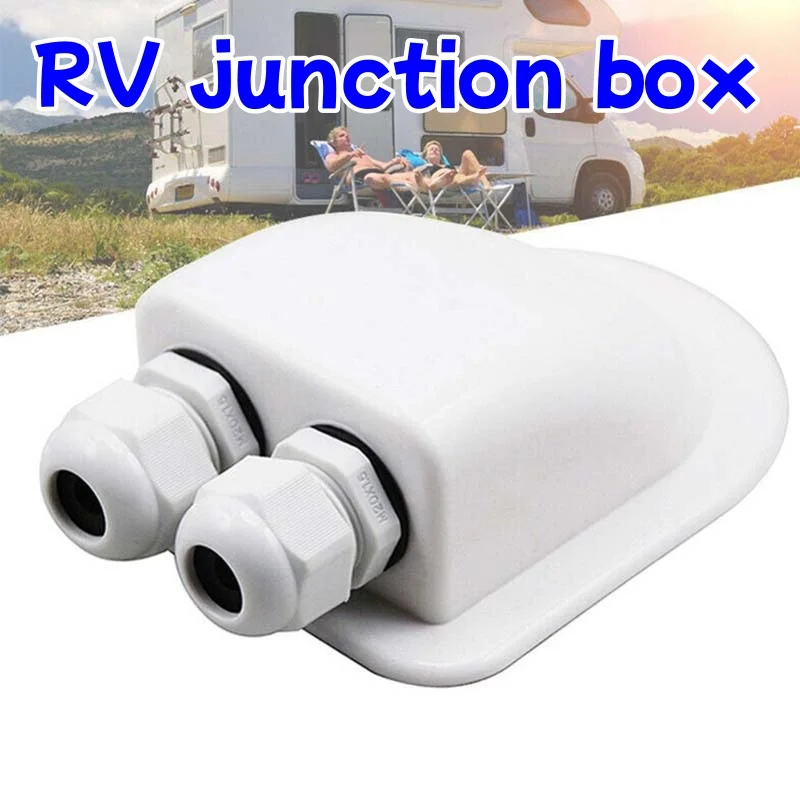 New RV splitter junction box solar photovoltaic plastic bracket double hole photovoltaic RV box roof waterproof junction box