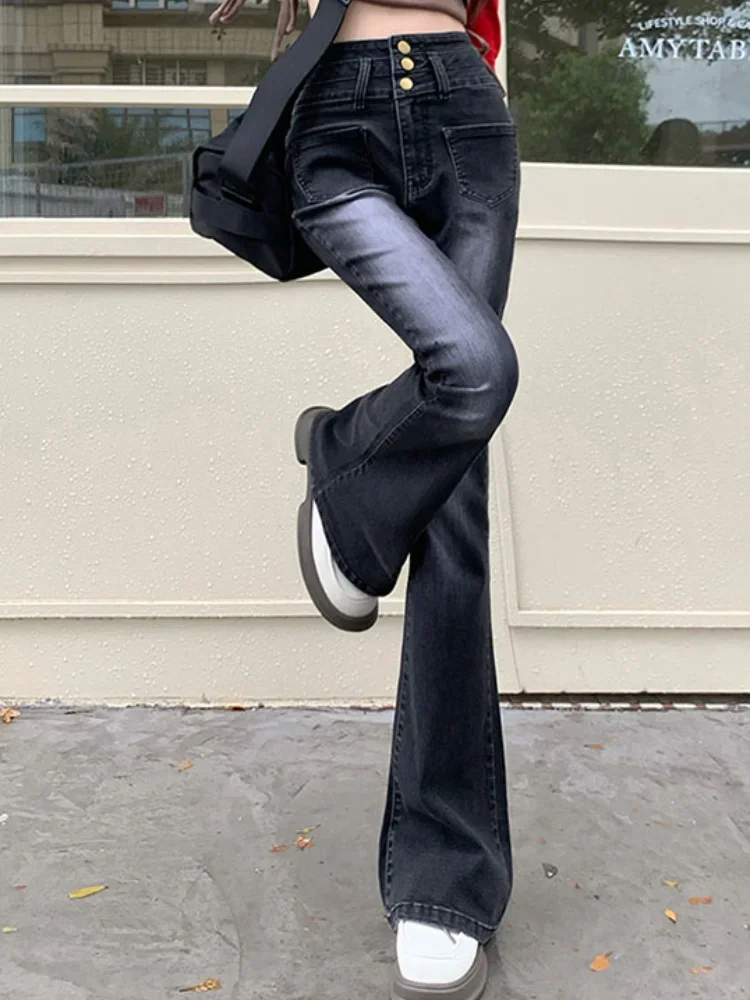 

Flare Jeans Women Design Fashion All-match Casual High Waist Summer Retro Spicy Girls Korean Style Trendy Slender Personality