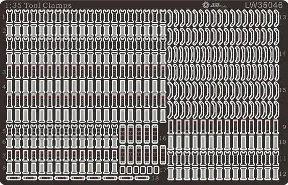 1/35 Model\'s Accessories WWII German Vehicle Tools Clamps LW35046 Metal sheet