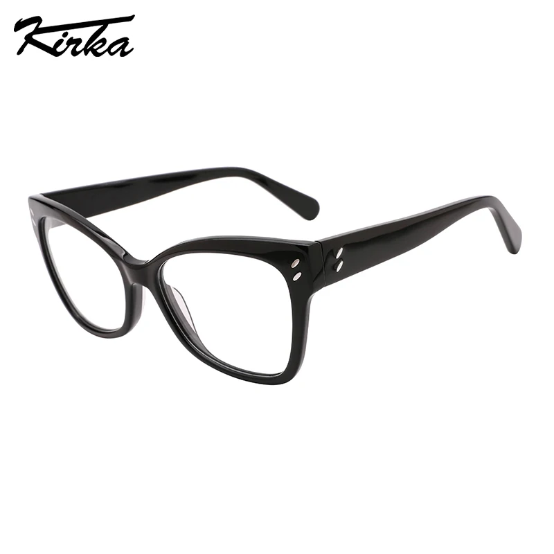 Kirka Female Eyewear Acetate Butterfly Glasses Frame Optical Glasses Laminating Color Wide Temple for Ladies&Women WD2197