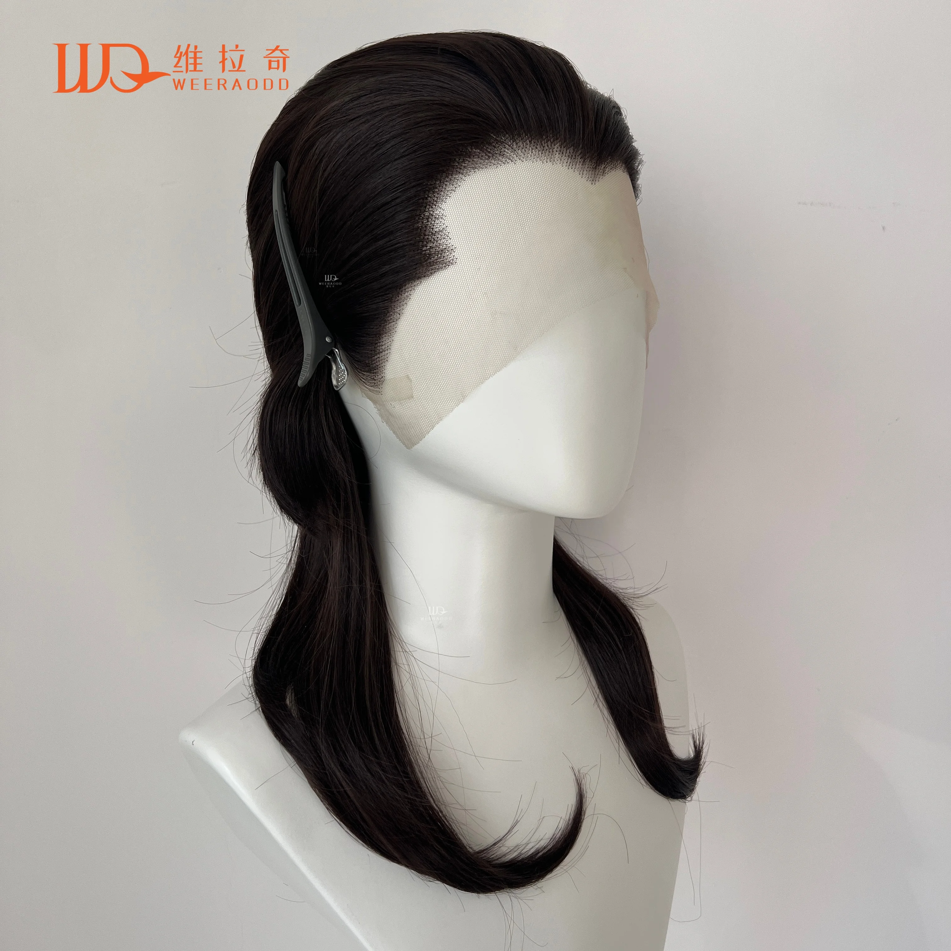 

16-дюймовый темно-шоколадно-коричневый парик из кефали с козырьком Вдова, кружевной передний бесклеевой, плотность 150%, термостойкий для косплея, вечеринки, Хэллоуина