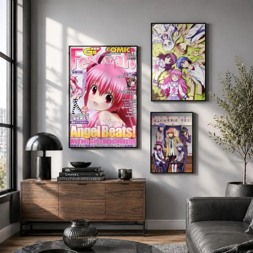 Anime A-Angel B-Beats Poster Wall Picture Aesthetic Prints for Family Life Pet anime Birthdays Weddings Home art Decor Gifts
