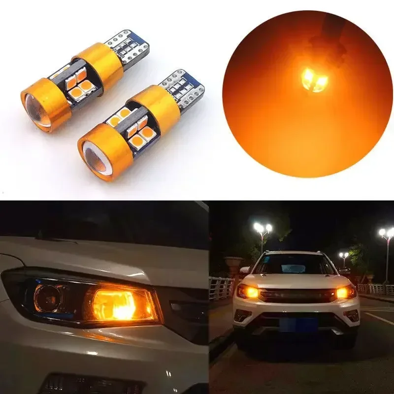 1pair Car LED Signal Light Orange Amber Car Position Parking City Lights 168/194/2825/W5W/19SMD LED Bulb