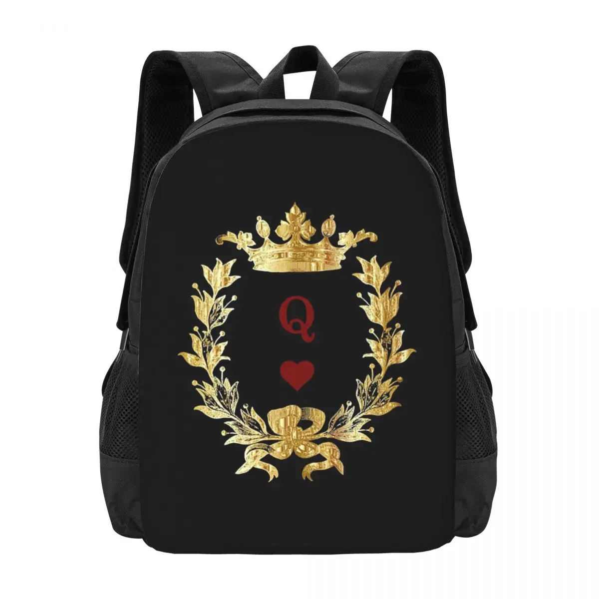 

Queen Of Hearts Backpack Hot Sale Daypack Large Capacity Boys Girls BookBag School Bag Shoulder Bags for Men Women