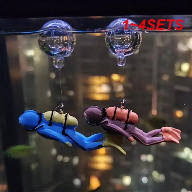 1~4SETS Floating Diver Bright Colors Unique Design Beautiful Cozy Desktop Accessories Water Scenery High Quality