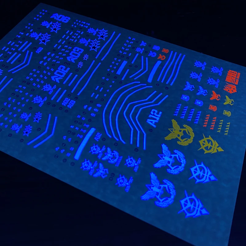 Decalcomanie modello decalcomanie per acquascivolo strumento per 1/144 HG GTO ZAKU II modelli di adesivi fluorescenti accessori per giocattoli