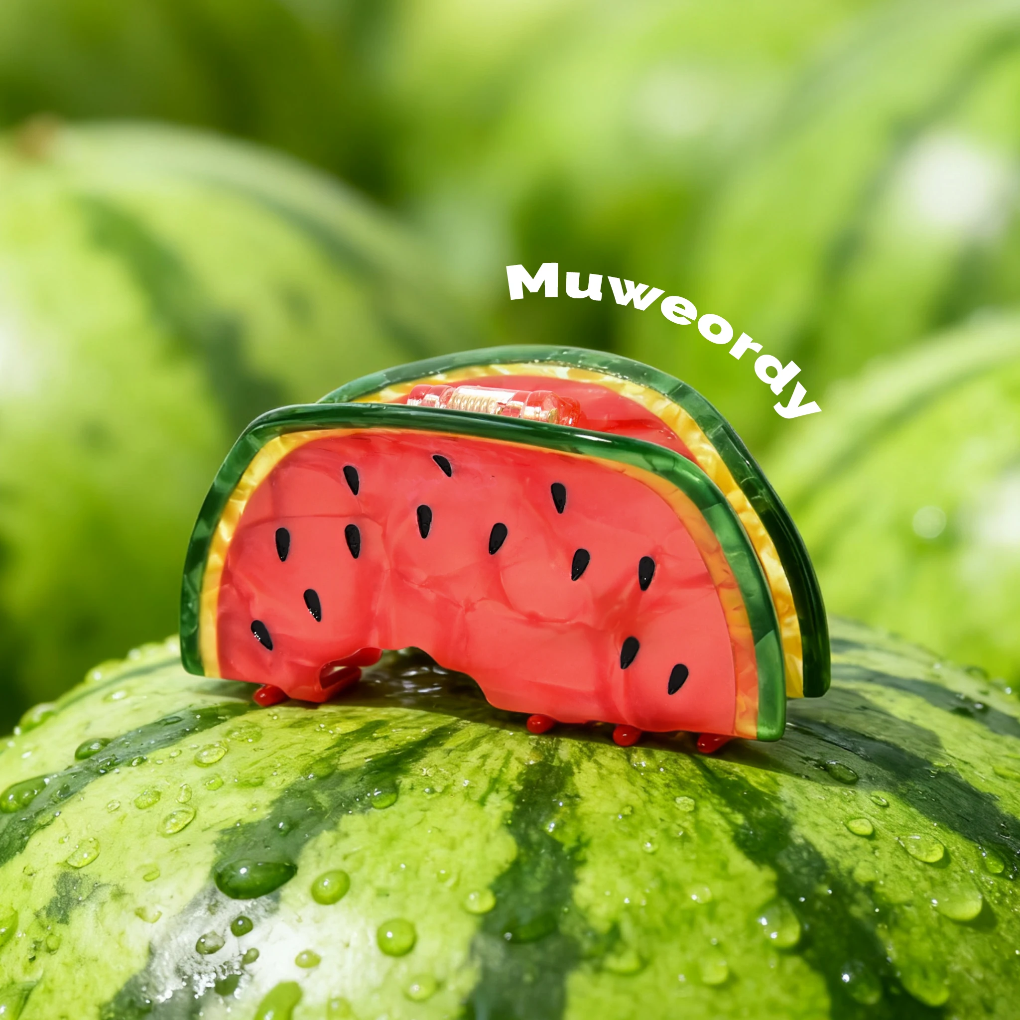 

Muweordy Simulated sliced watermelon Hair Claw Summer Fruit Acetate Claw Clips trendy ins Hair Clips Hair Accessories for women